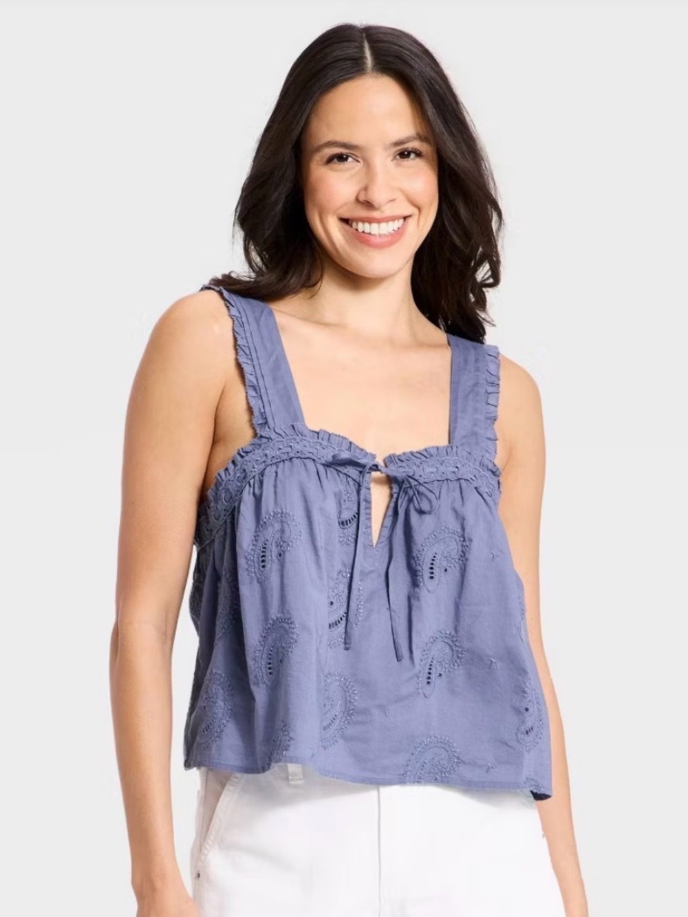 NWT Universal Thread Cutwork Paisley Tank Top